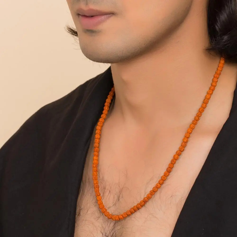 5 Mukhi Nepali Rudraksha Mala 5mm  With Lab Tested Certificate
