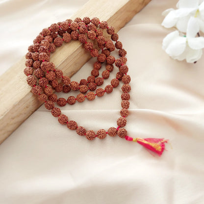 5 Mukhi Nepali Rudraksha Mala With Lab Tested Certificate